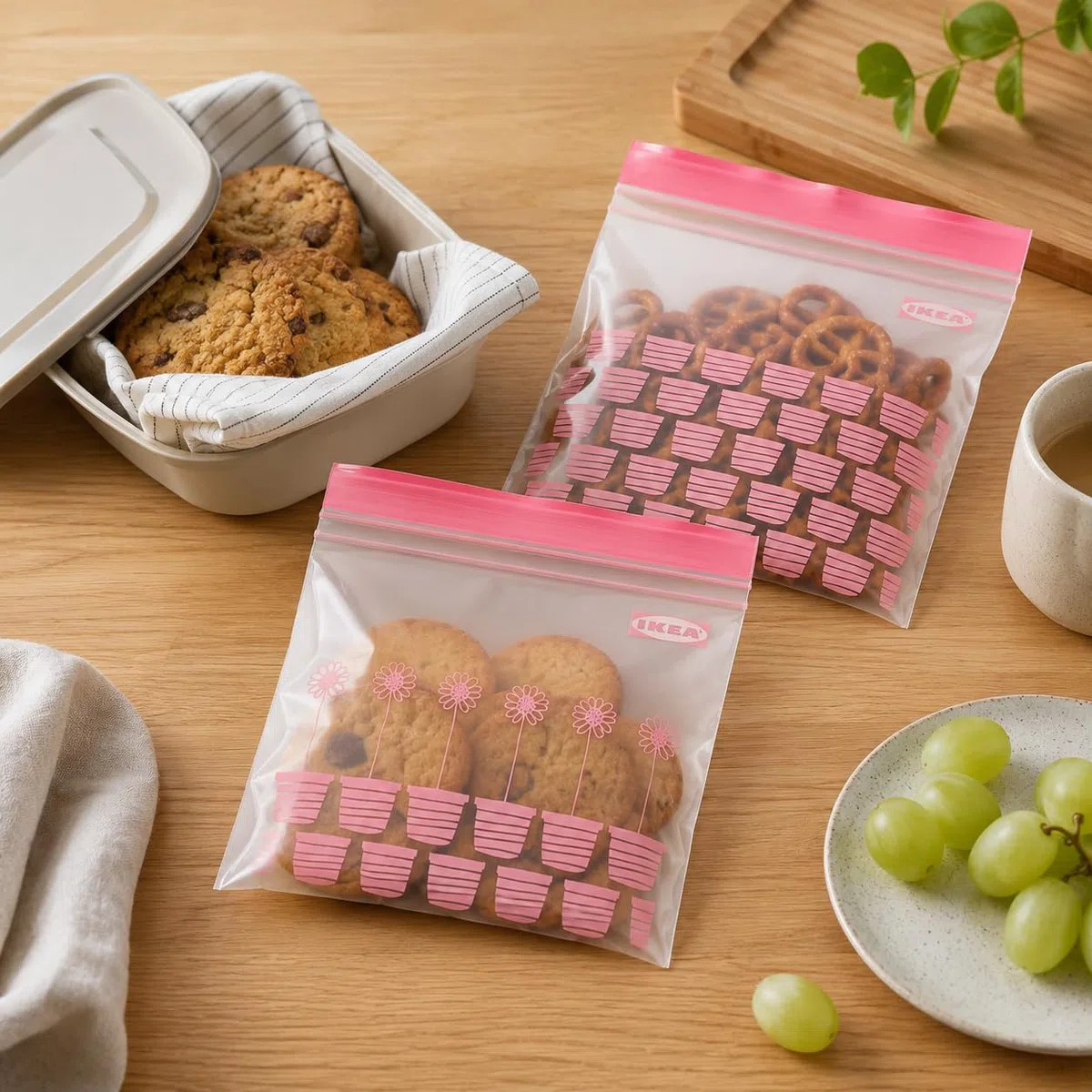 Ikea, Sacchetti richiudibili Istad, confezione da 25 pezzi da 1,2 litri + 25 pezzi da 2,5 l, per freezer, qualità alimentare, colore viola, confezione da 50 pezzi in totale, Confezione da 1