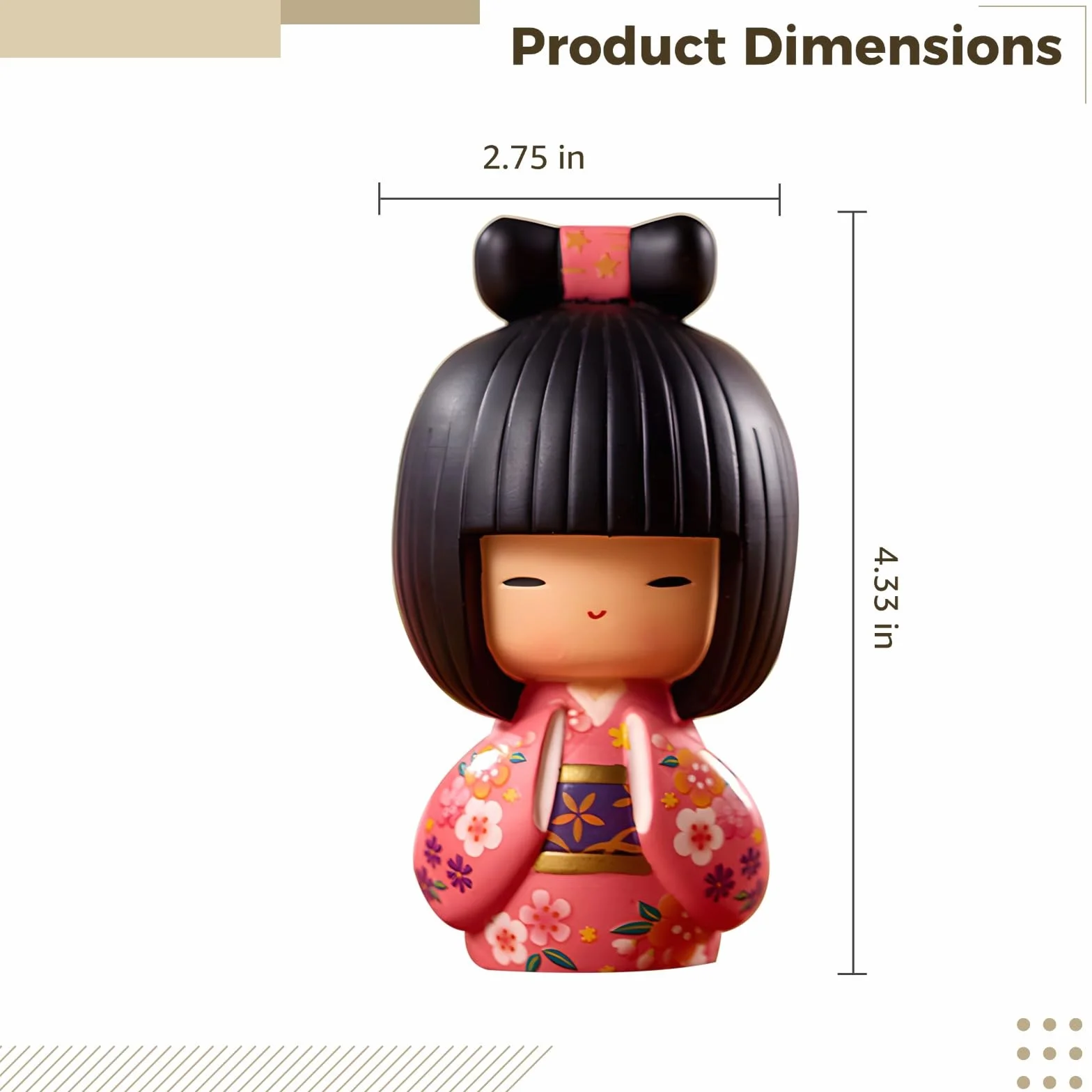 Doll - Autentica bambola geisha giapponese, squisita fattura in resina, perfetta decorazione culturale giapponese