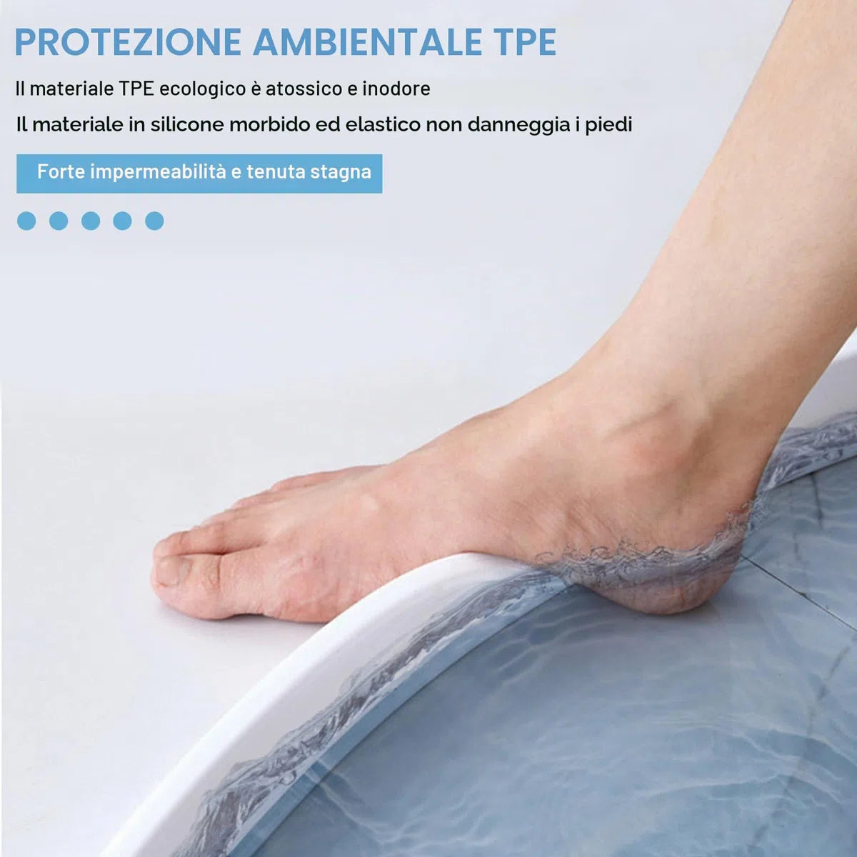 Barriera Doccia Ferma Acqua 2M - Autoadesiva Guarnizione Doccia Sottoporta, Guarnizione Impermeabile Antimuffa per Bagno, Gomma Guarnizioni Box Doccia per Angoli Lavabo Vasca, Bianco