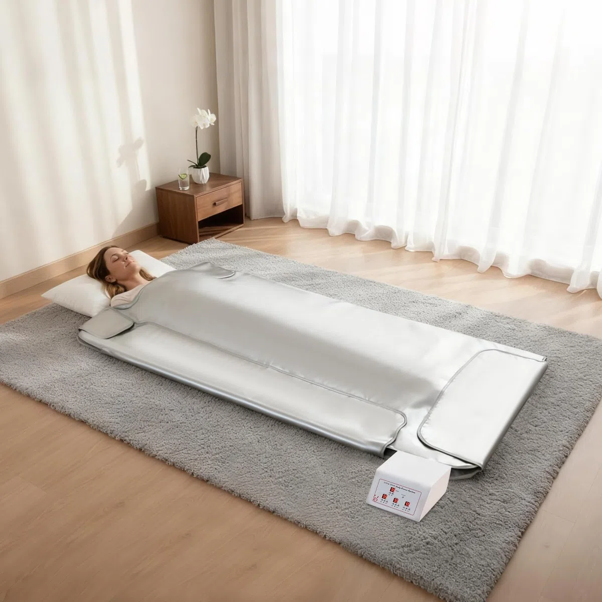 Coperta per sauna a infrarossi, coperta termica Detox, terapia, sauna, portatile, per sudorazione calda, relax, disintossicazione e recupero di esercizi, 180 x 80 cm