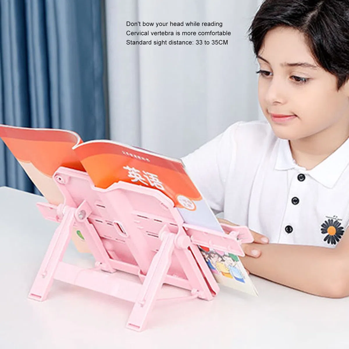 Supporto Per Libri da Scrivania, Supporto Per Lettura Leggio Pieghevole Portatile Robusto con Bordi Arrotondati Supporto Per Supporto Per Libri Resistente ai Graffi Per Biblioteca Scolastica(Rosa)