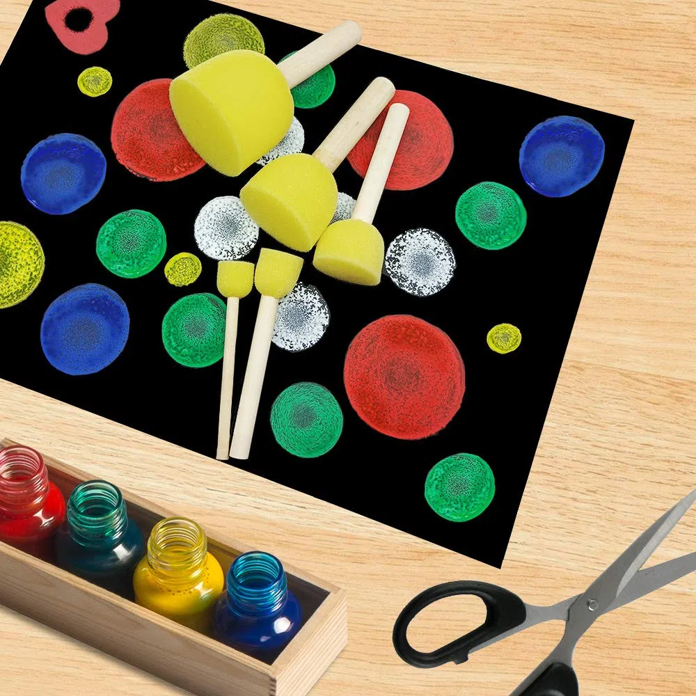 20 Pezzi Rotondi Spugne Pennelli, Bambini Spugne per Dipingere per Accessori per Strumenti di Pittura Graffiti, 5 Dimensioni