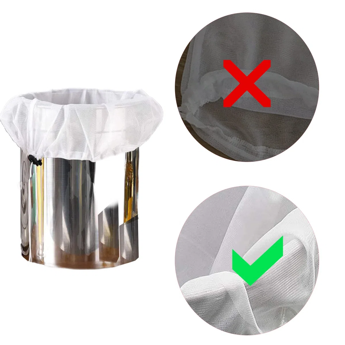 Vastsea Sacchetto Filtro per Birra, Sacchetto Riutilizzabile per Filtrare, Sacchetto Filtro per Birra Fatta in Casa, per Sidro di Frutta, Mele, UVA, Birra