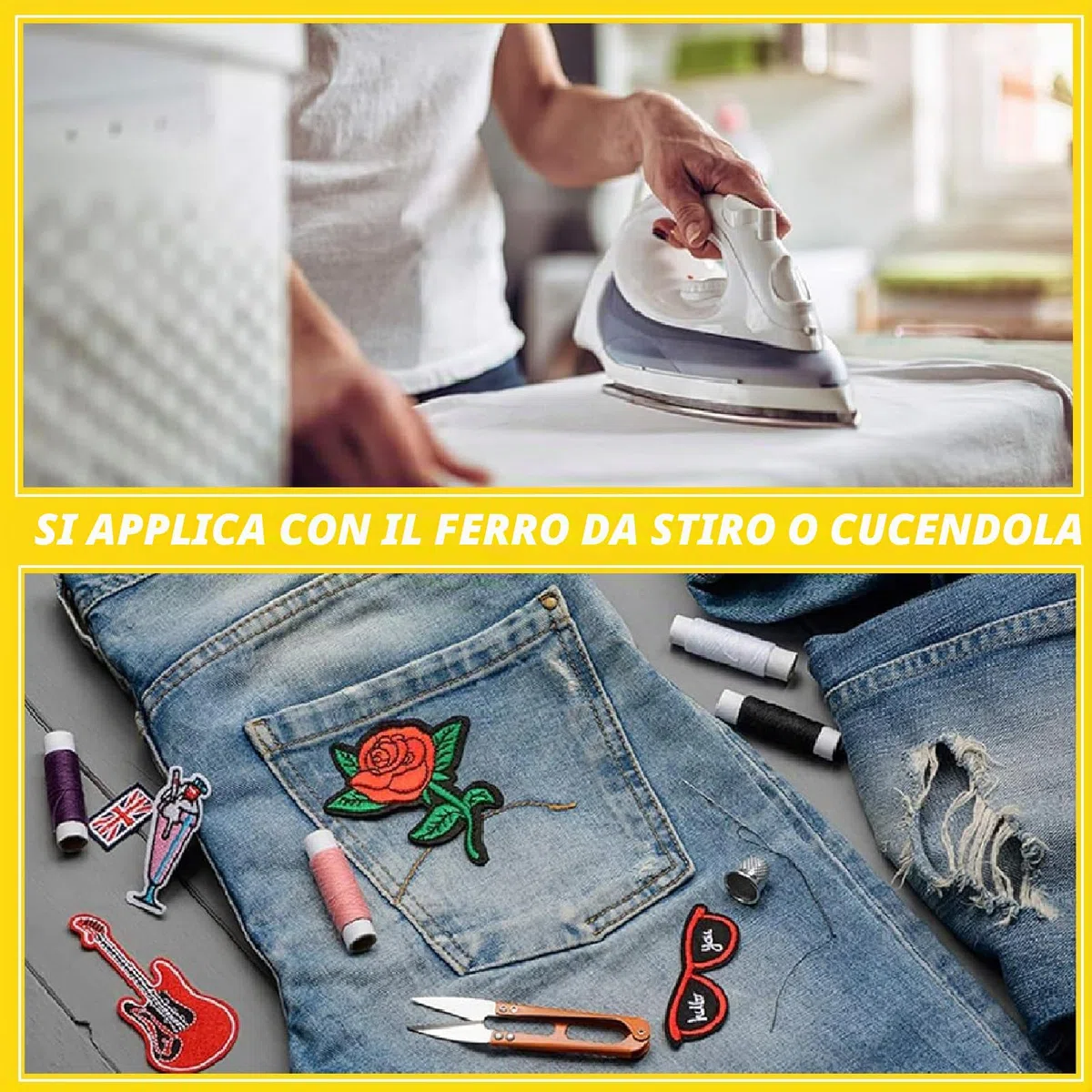 Harsgs 60 toppe ricamate a caso, colori vivaci, da cucire o stirare su vestiti, cappelli, jeans, accessori fai da te, medie