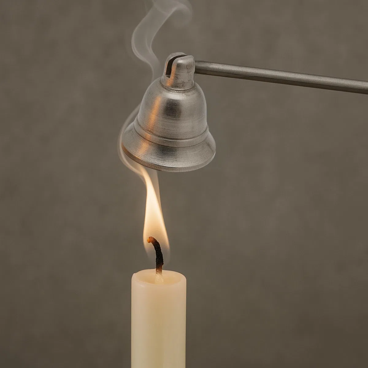 Estintore per candele, in metallo, con manico e snodo, strumento per candele, estintore per stoppini (argento – testa di cervo)