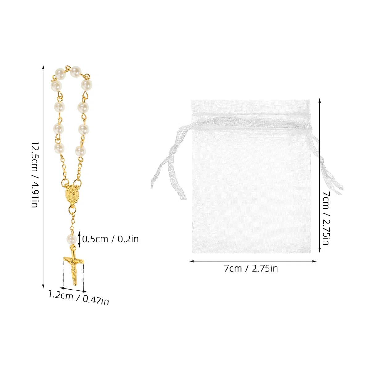 Kichvoe Braccialetto Religioso Bianco in Lega con Forma di Croce e Cerchio Completo per Armonia Spirituale e Benedizioni per Comunione e Feste, Confezione da 12 Set