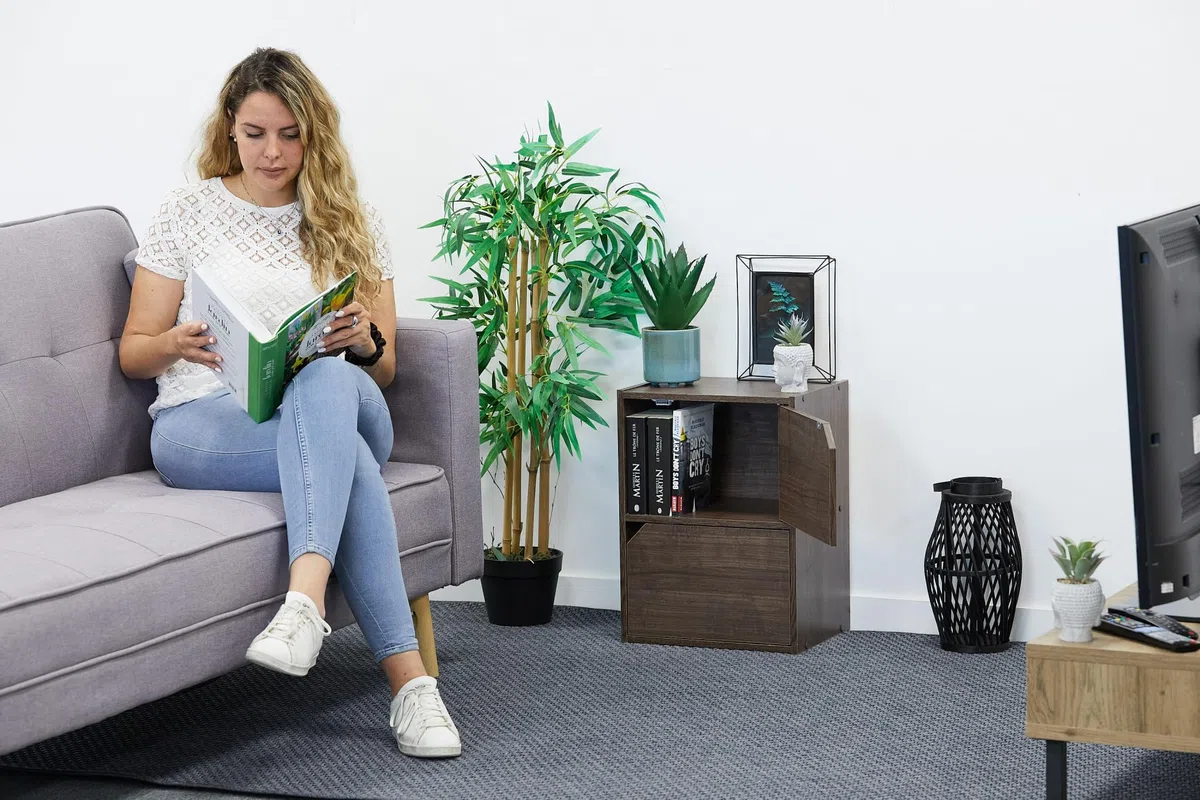 Iris Ohyama, Libreria portaoggetti, Armadio con 2 ante e 2 ripiani, Facile montaggio, Design, Modulare, Ufficio, Camera da letto, Soggiorno - Module Shelf MDB-2D - Marrone