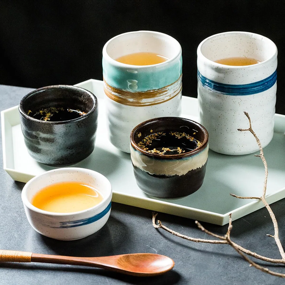 2PCS tazze da tè in ceramica giapponese tazze da tè in ceramica tradizionale tazze per ristorante giapponese Sushi Bar Izakaya Tea Room
