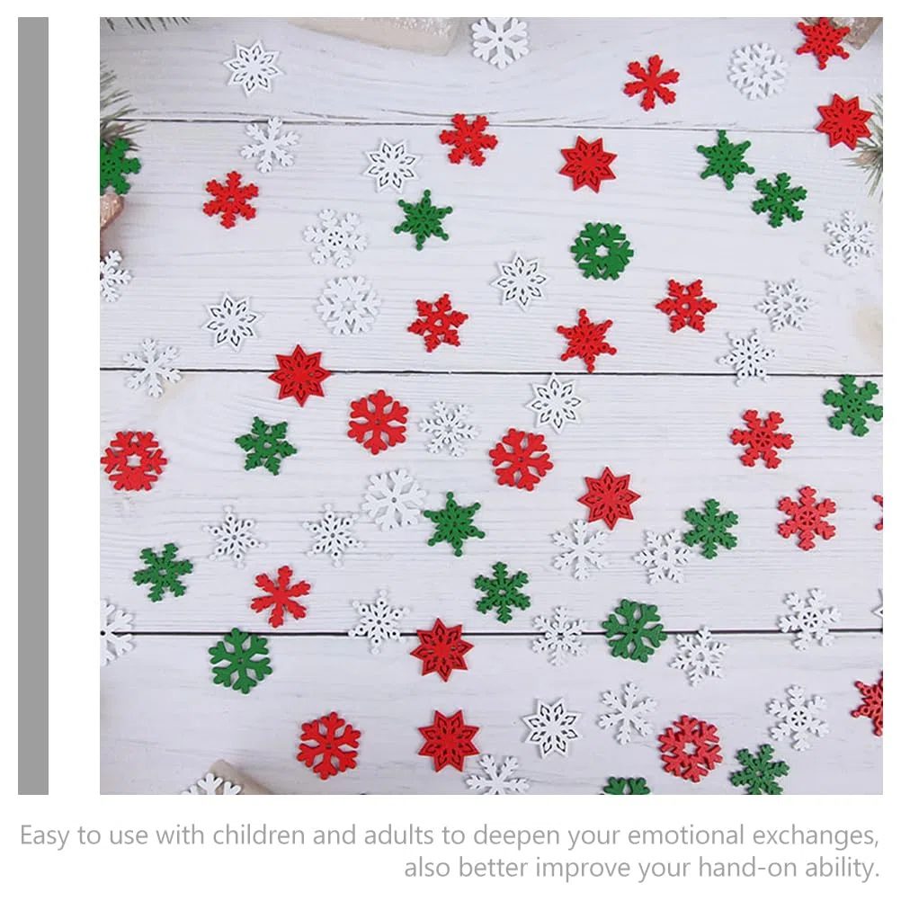 Amosfun 50 Pezzi Fiocchi Di Neve in Legno 0.94 Pollici Decorazioni Natalizie Per Artigianato Fai Da Te Scrapbooking E Abbellimenti Festivi Per Casa E Feste