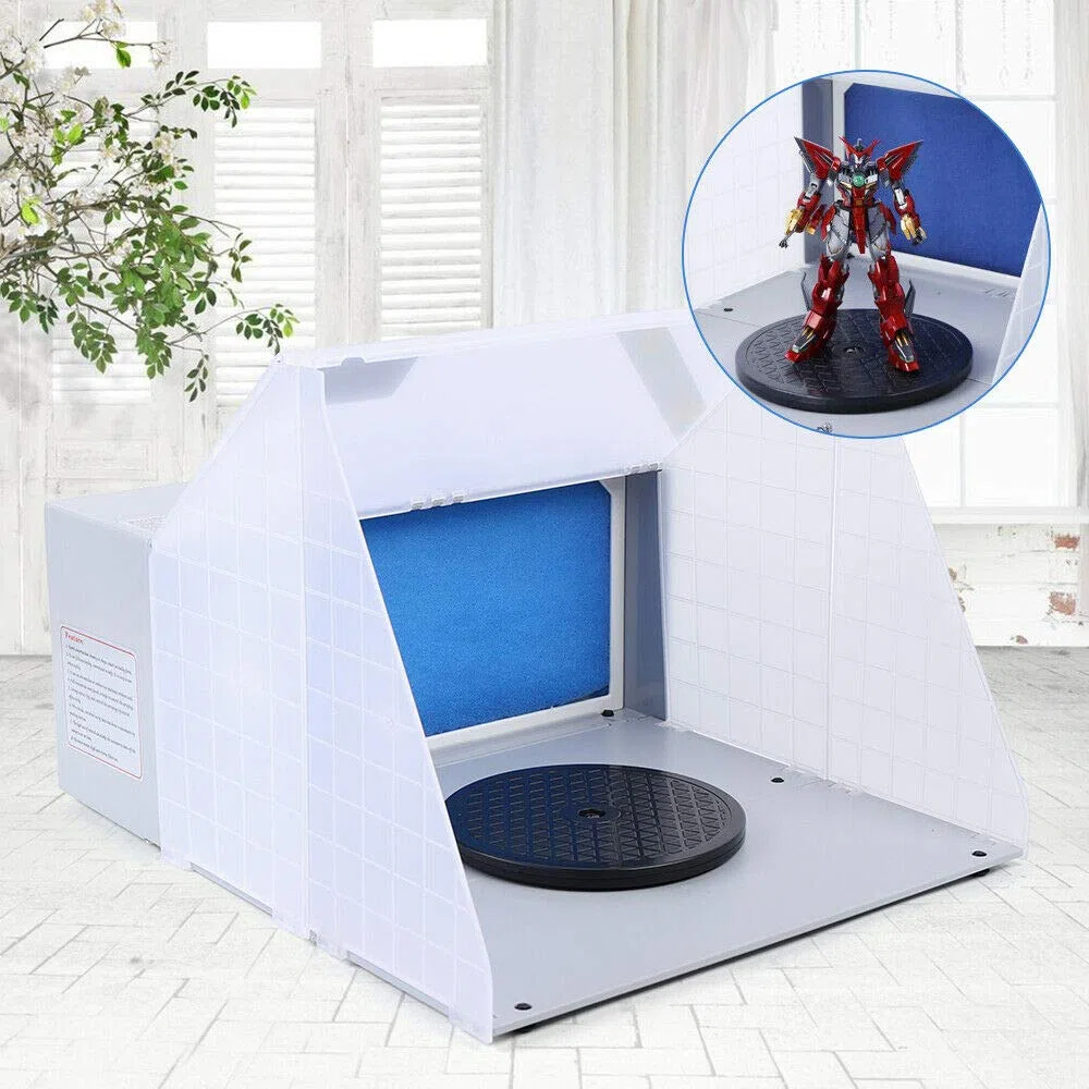 Futchoy Aerografo, impianto di aspirazione per aerografo, portatile con piattaforma girevole per spruzzare modelli fai da te, decorazione di torte, 47 db