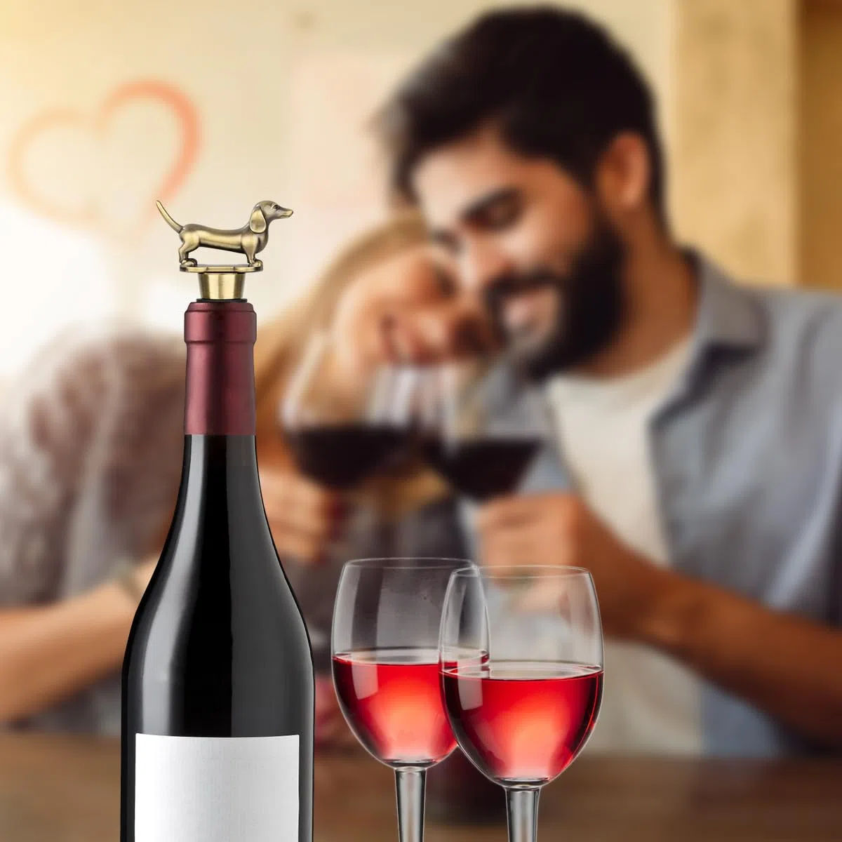 Perfetto come regalo per bassotto, chiusura per vino, bassotto, decorazione per compleanno, regalo di compleanno per gli amanti del bassotto, tappo per vino e champagne