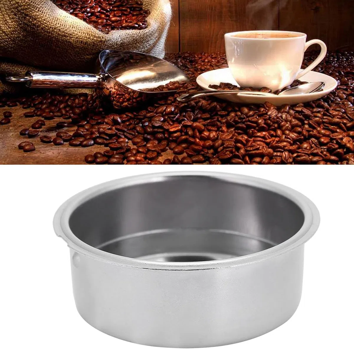 Filtro per il caffè Cestello Filtro da a Doppio Strato in Acciaio Inossidabile da pressurizzato Accessori per Macchine da per Uso Domestico Negozio di tè al Latte(for Double Cup)