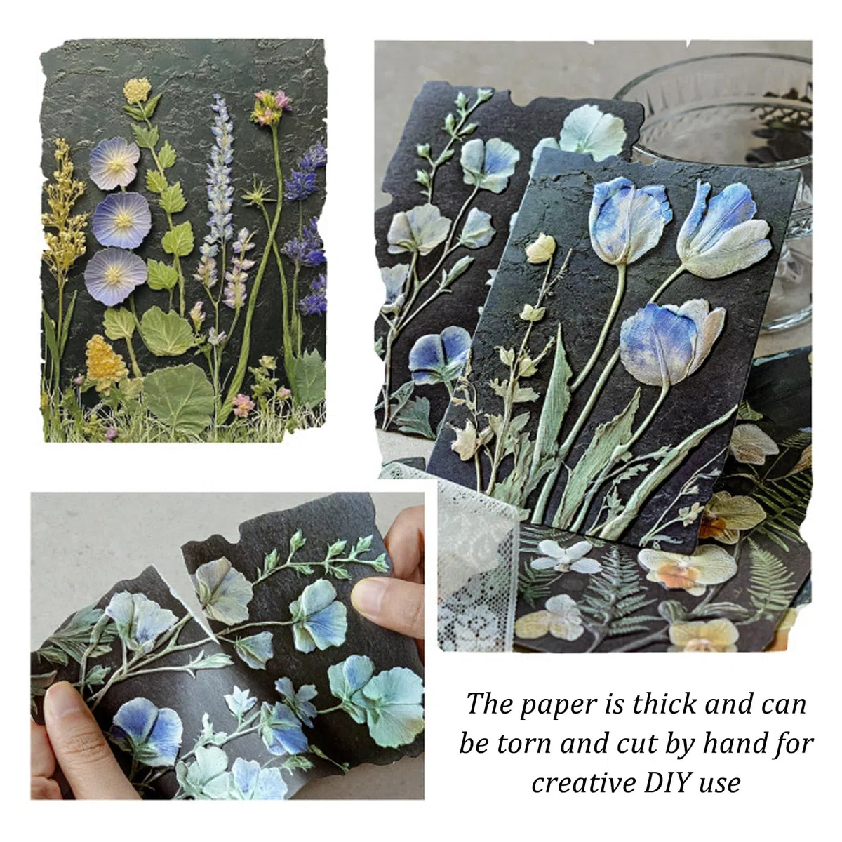 69 Fogli Carta Scrapbooking Floral, Dipinti Olio Fiori Carta Decorativa, Decoupage Paper per Creazione Biglietti Diario Album Foto Regalo Fotografico Decorazione