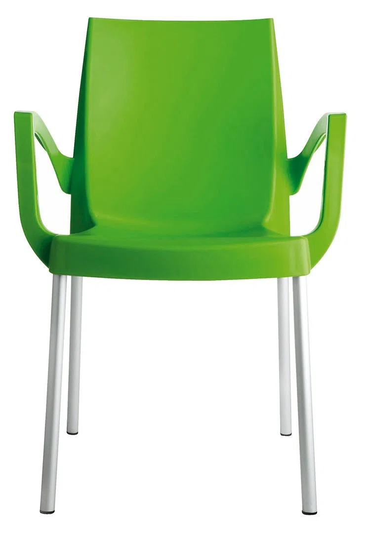 Grandsoleil S3640VM Upon Boulevard-Poltrona impilabile in Polipropilene Standard, con Gambe in Alluminio, 52 x 56 x 85 cm, Colore: Verde Mela