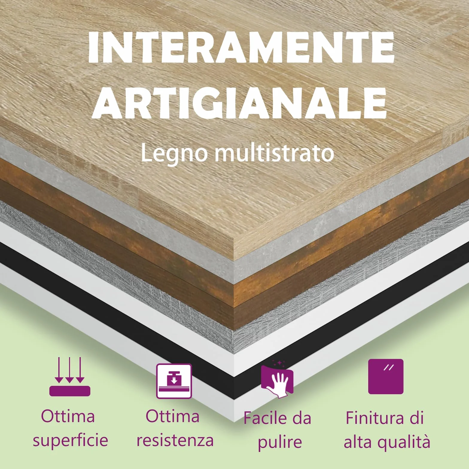 vidaXL Ripiani per Libreria 4pz Grigio Cemento 60x40x1,5cm Multistrato