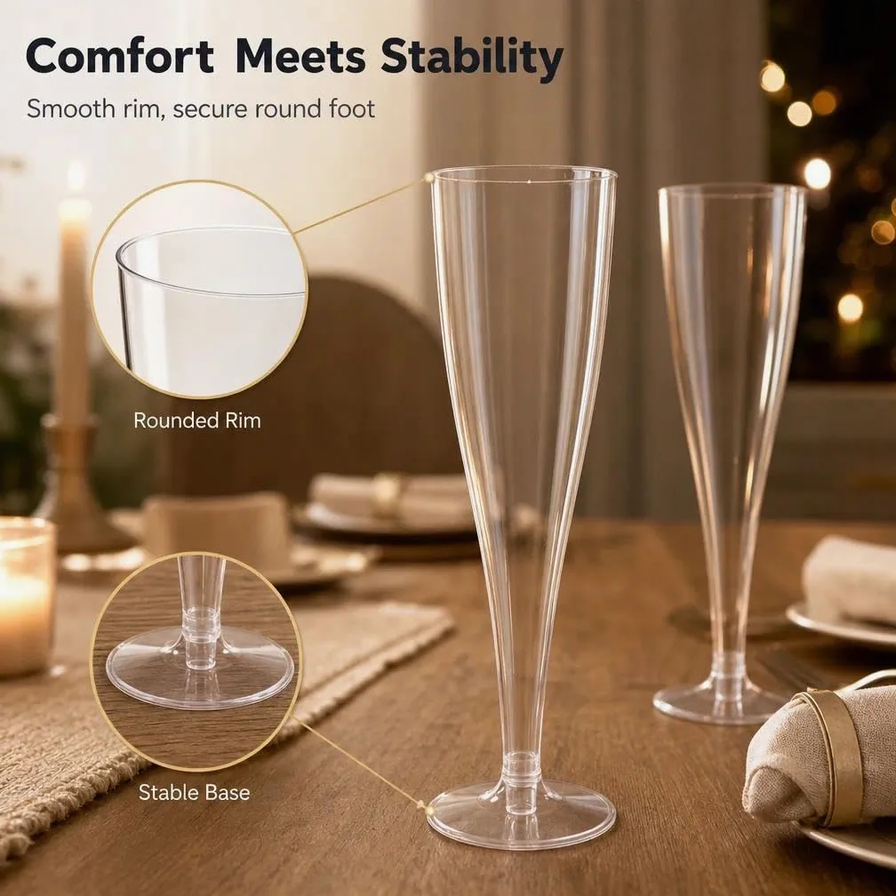 Calici da champagne,bicchieri da champagne 150ml,bicchieri da champagne trasparenti,riutilizzabili,flute da champagne,bicchieri da champagne,per matrimoni,compleanni e feste (trasparente)