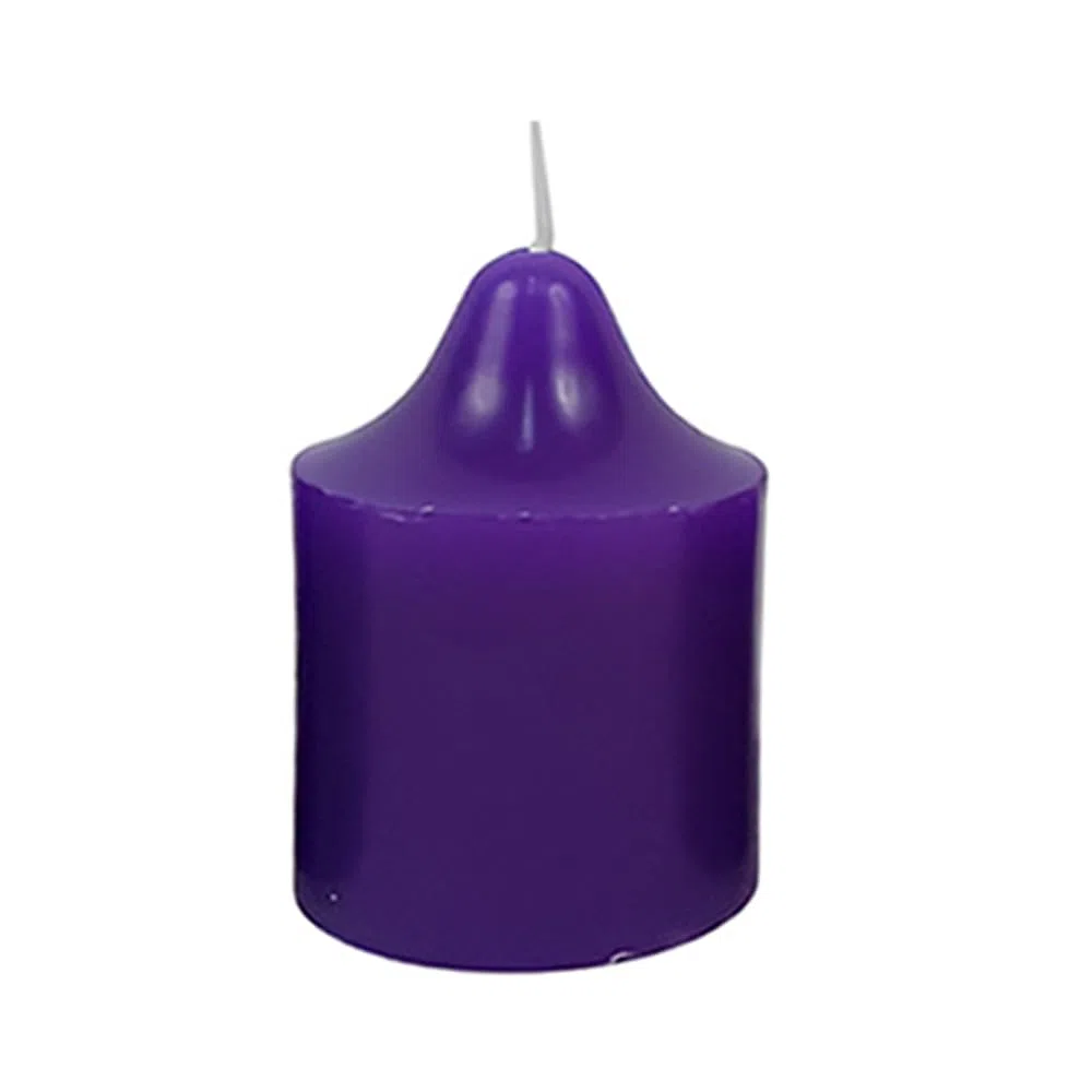 Set 4 Candele Avvento Cilindriche in Cera 3 Viola + 1 Rosa Candele Natalizie H 7.5 4 pezzi Colori Liturgici Tradizionali