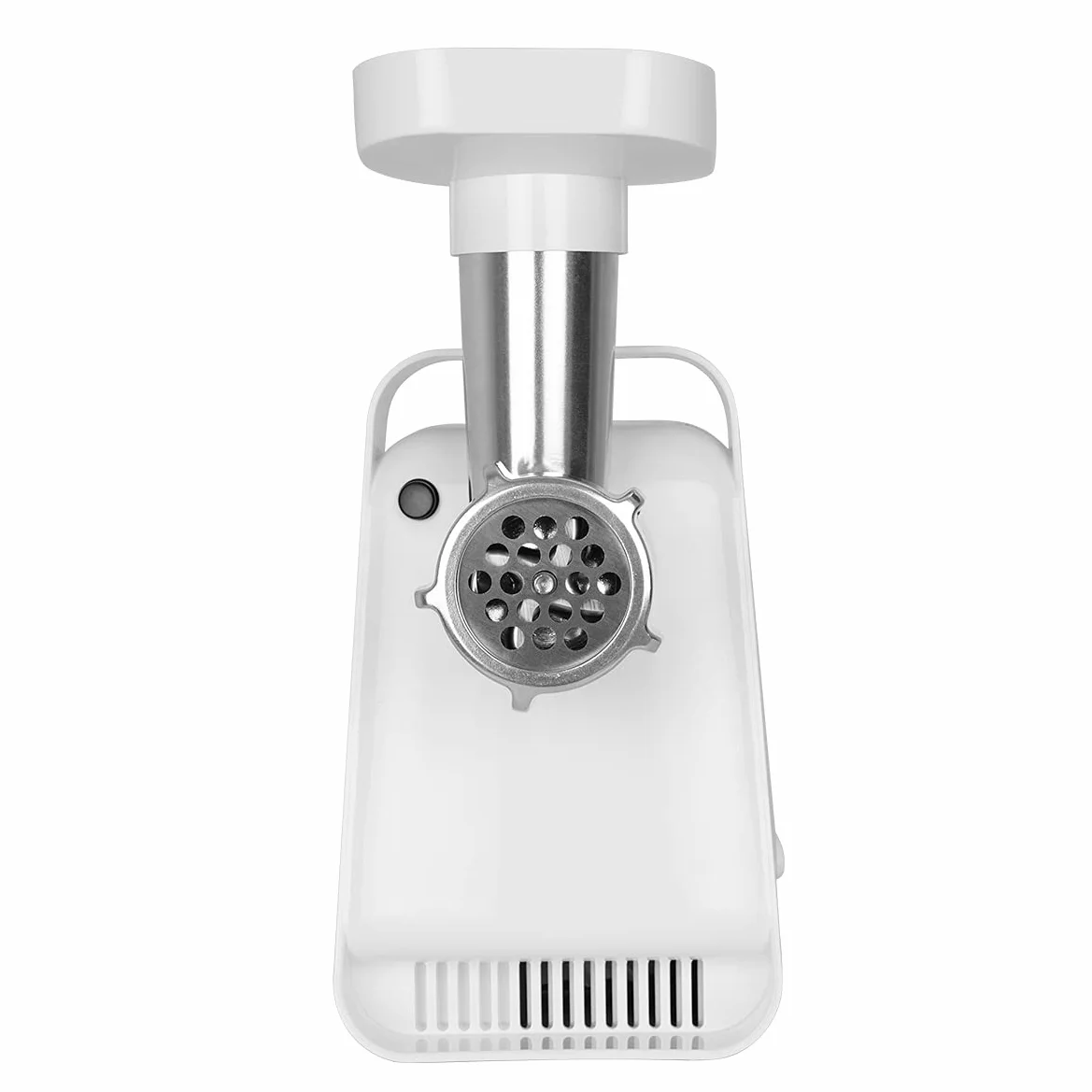 Orbegozo MP 2000, Tritacarne Elettrico, Funzione Movimento di Ritorno, 600 W, Pulsante Start Stop, Collo in Metallo, 3 Dischi Intercambiabili, 2 Lame, Bianco