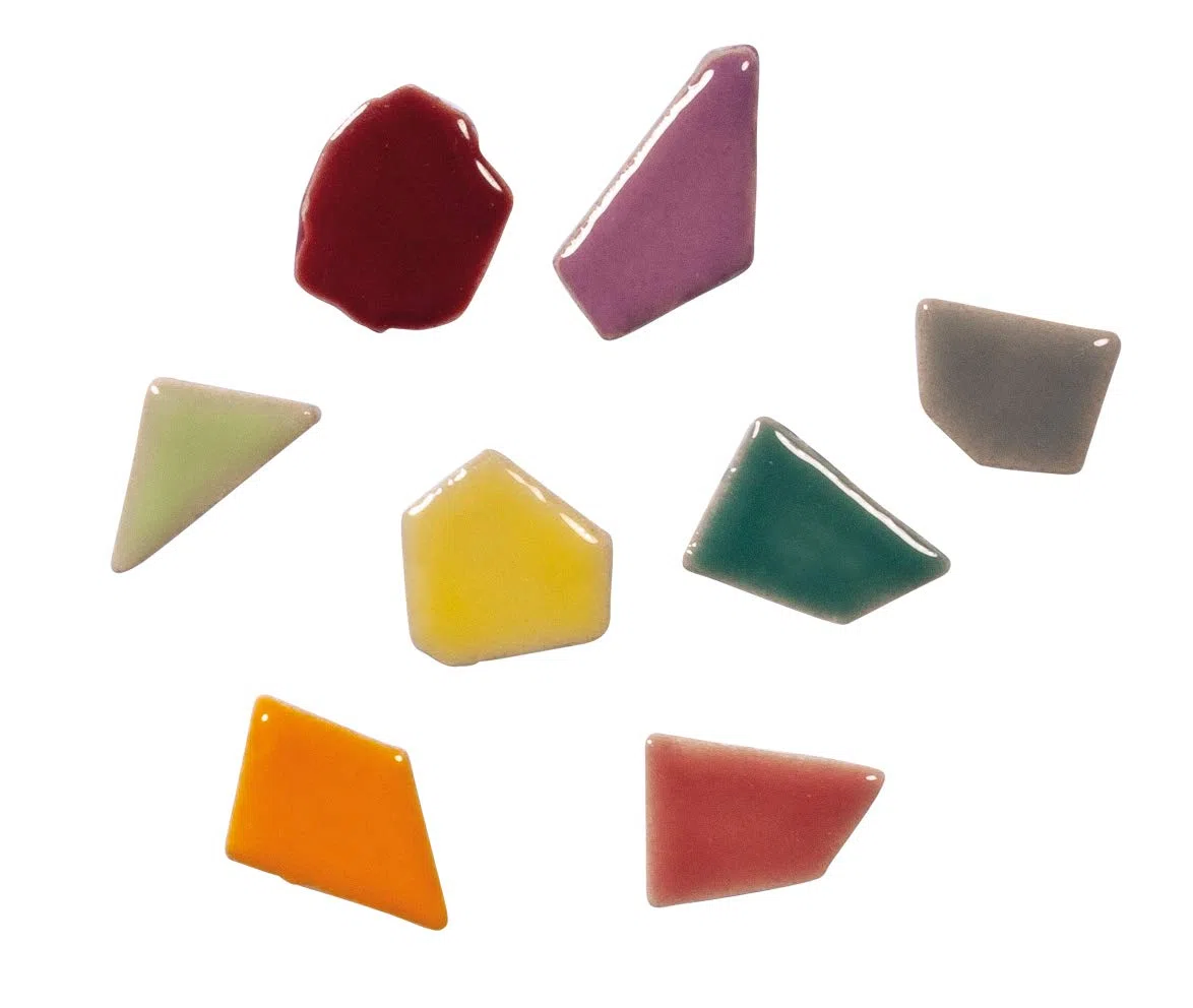 Rayher 14863990 Fun Ceramica Tessere Per Mosaico In Argilla Smaltata, Poligonali, 500G, Ca. 380 Pezzi, Colori Arcobaleno, Per Lavori Creativi E Fai-Da-Te, Interni Ed Esterni