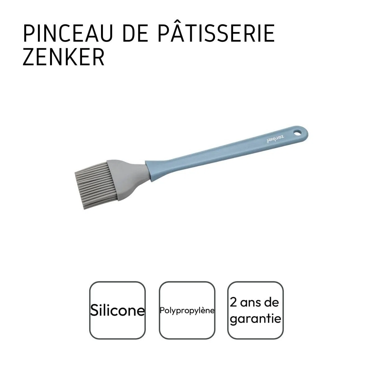 ZENKER Pennello in Silicone Linea Candy, Spazzola per Barbecue in Silicone (Colore: Rosa/Crema o Blu/Crema - Selezione Non Disponibile), quantità: 1 Pezzo