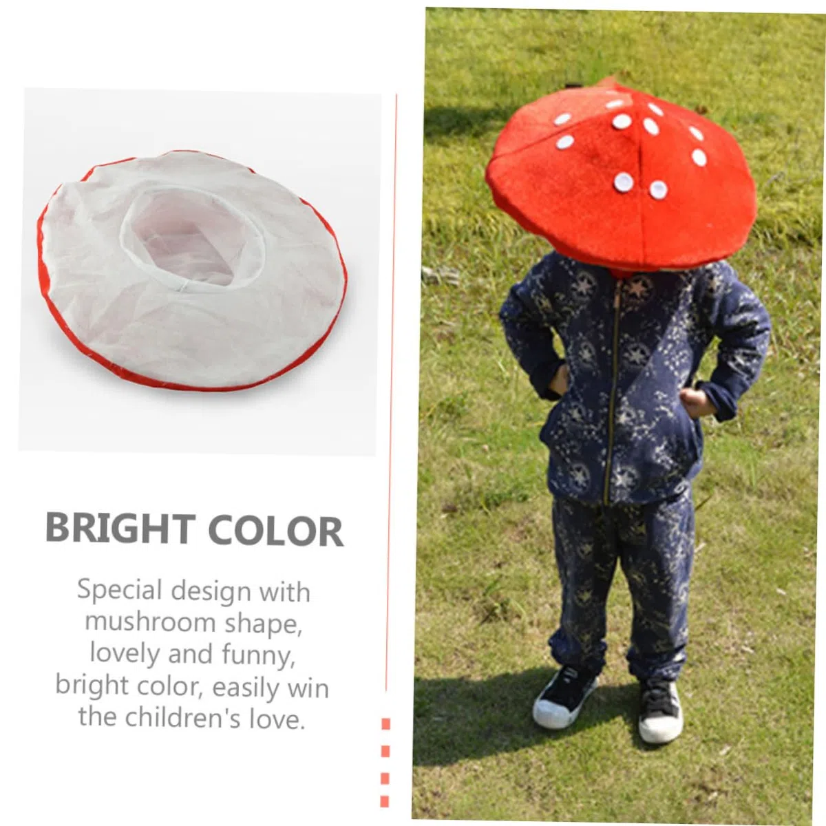 2 Pezzi Cappelli Divertenti a Forma di Fungo per Bambini Accessori per Feste E Costumi Copricapi Creativi per Fotografie E Giochi di Ruolo Design Colorato E Leggero 15.35In