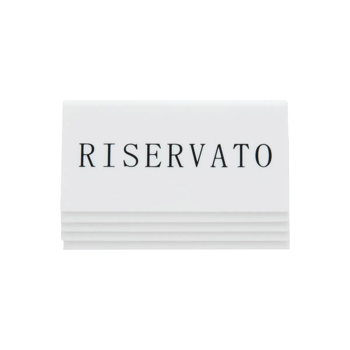 SECURIT - Set da 5 Segnatavolo Riservato - Per Caffè, Ristoranti, Bar - Scritta in Italiano - 5x10x4,5cm - Colore Bianco