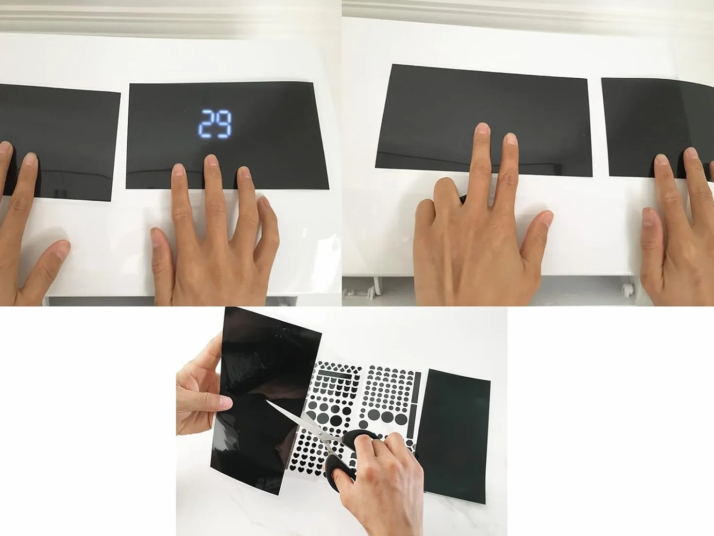 Adesivi Oscuranti LED, 4 Fogli Blocca Luce 80%/100% per Ventilatori da Camera, Condizionatori d'Aria, Router - Nero
