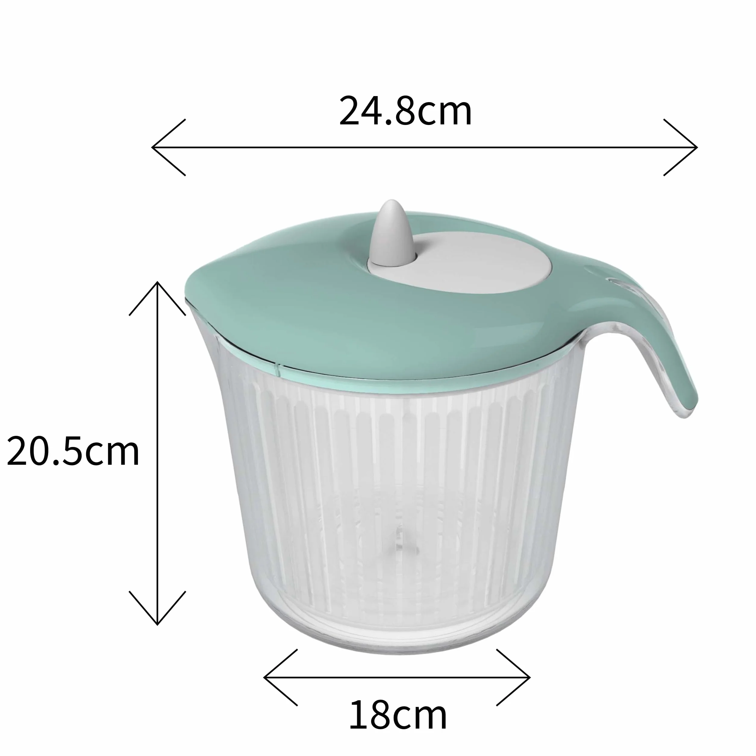Biesse - Pin Up Centrifuga per insalata e verdure in plastica, ingombro ridotto (verde acqua)