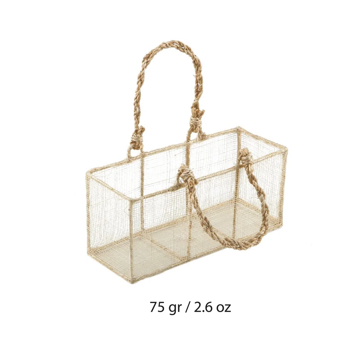 Mopec A200-Cestino in Rafia Naturale, 20 x 7,5 x 9 cm, Confezione da 1 Pezzo