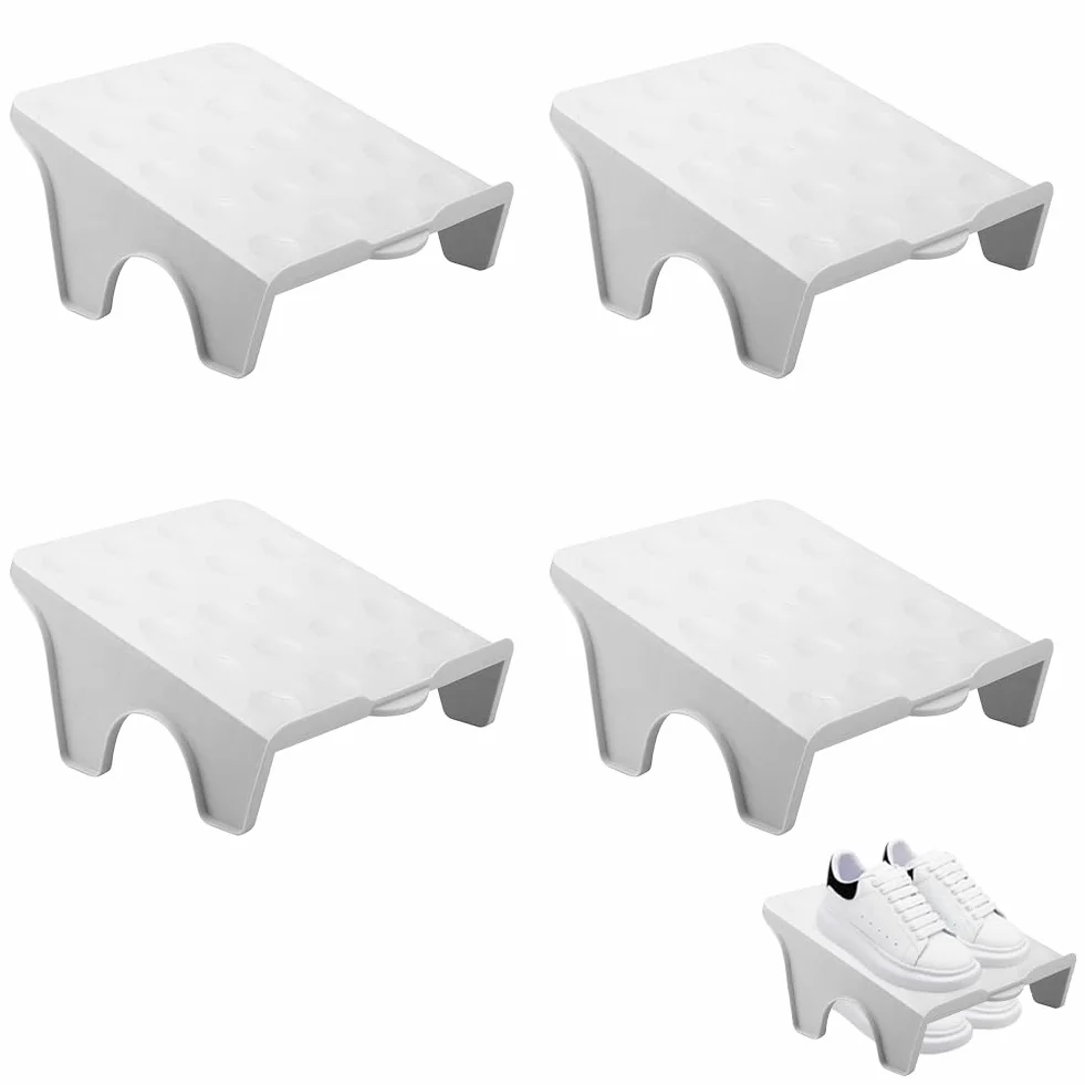 RANJIMA Organizzatore per scarpe, organizer per scarpe, doppio sc, antiscivolo, per armadio, per scarpe, per armadio, per scarpe, compatibile con casa, soggiorno (4 pezzi)