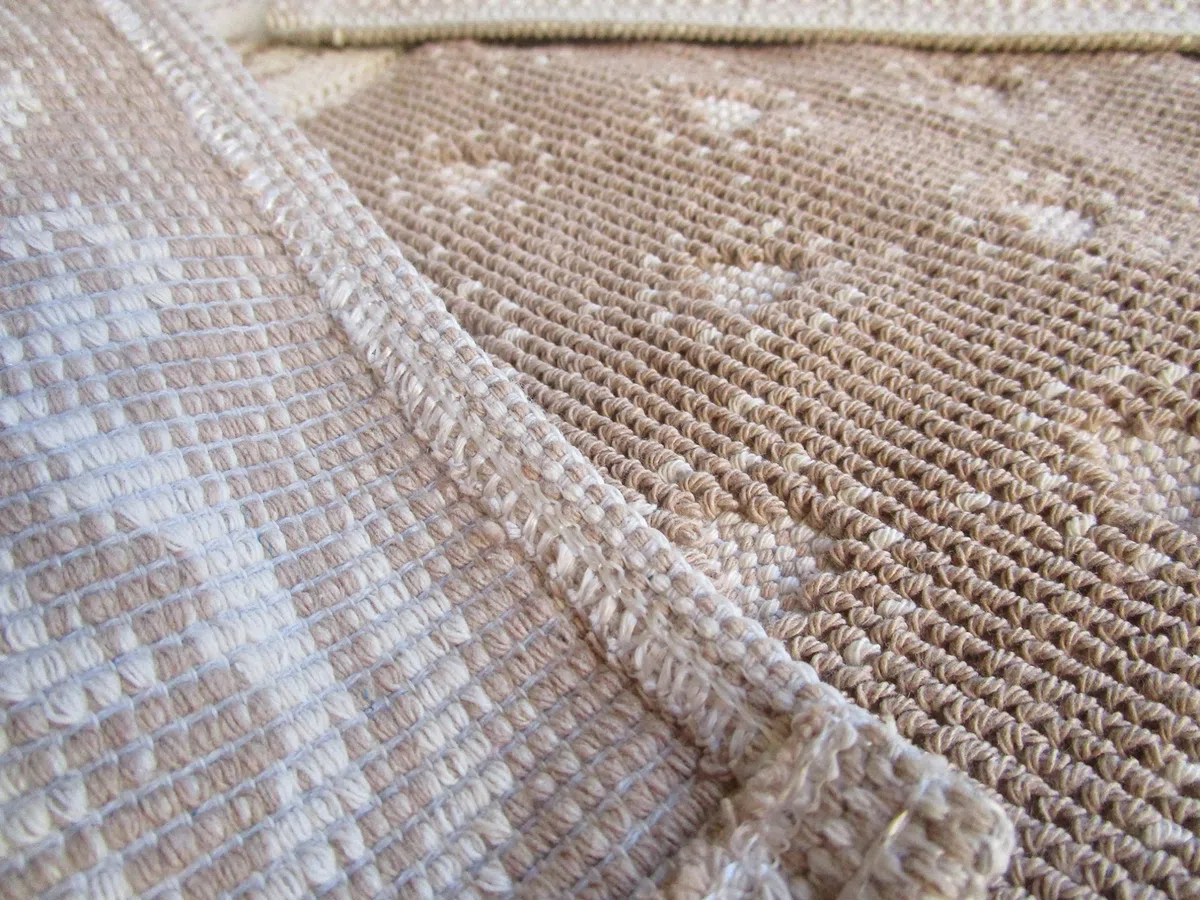 Tappeto...Scendiletto..Parure Tre Pezzi.. Stile SARDO CUORI e RICAMI In Tutte Le Misure..Colori:Grigio+Beige..100% Cotone Antiscivolo (50X80, Beige)