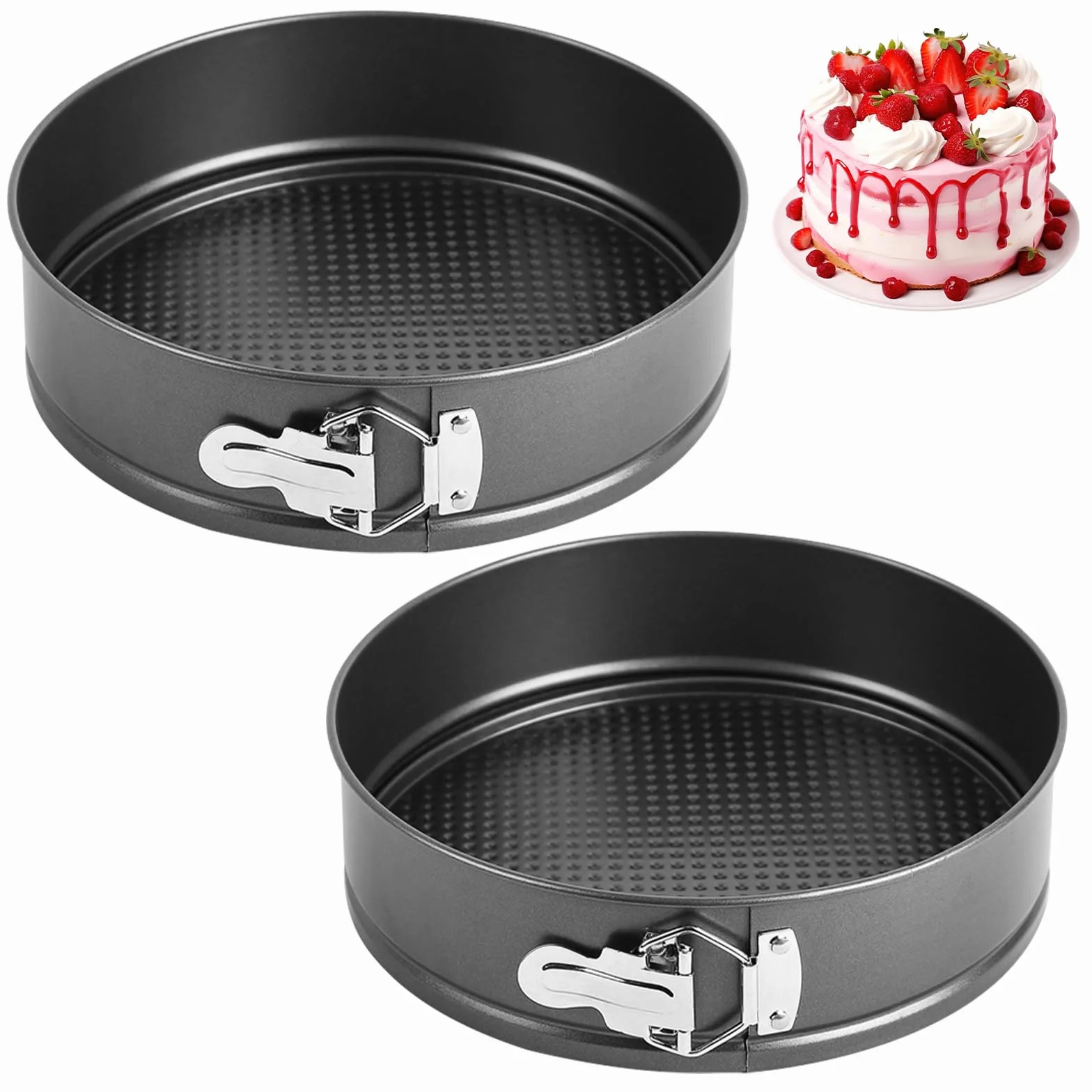 Teglia a cerniera 12 cm rotonda, set da 2 pezzi di piccola teglia per torte con rivestimento antiaderente per teglie, torte, quiche, stampo per torte, teglia a molla