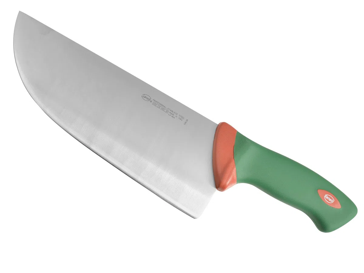 Sanelli Premana Professional Coltello Colpo, Acciaio Inossidabile, Verde/Rosso, 42 x 3 x 10 cm