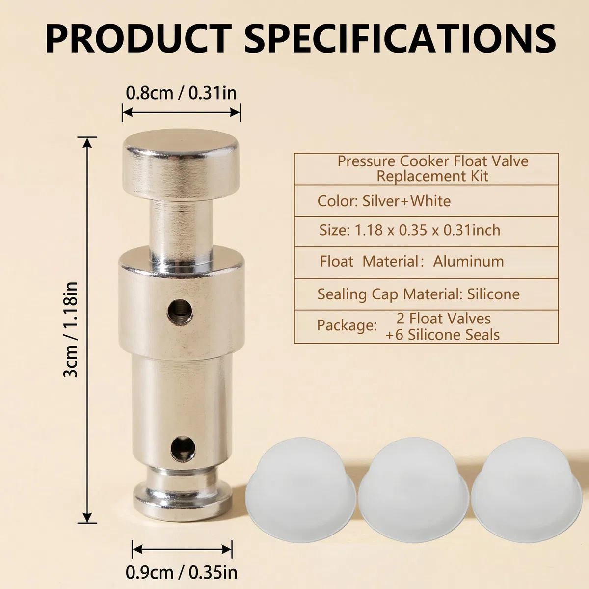 2 pezzi di guarnizioni di ricambio per valvola galleggiante per pentole a pressione con 6 guarnizioni di tenuta per Instant Pot Duo 3, 5, 6 Qt Duo Plus 3, 6 Qt Ultra 3, 6, 8 Qt Lux 3 Qt