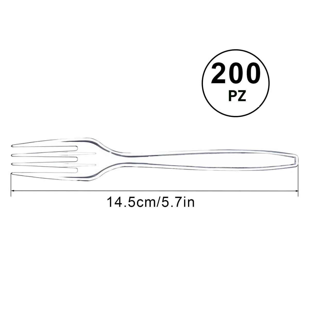 Forchette Plastica, 200pcs Posate di Plastica Riutilizzabili e Robuste per Eventi Aperto e Chiuso, Feste di Compleanno, Catering, Matrimoni