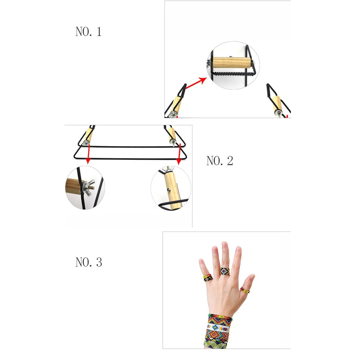 Macchina per perline, braccialetti in acciaio inossidabile, strumento per tessere perline fatto a mano, 29,5 x 9 x 6,8 cm, forniture per la creazione di gioielli per principianti, orecchini