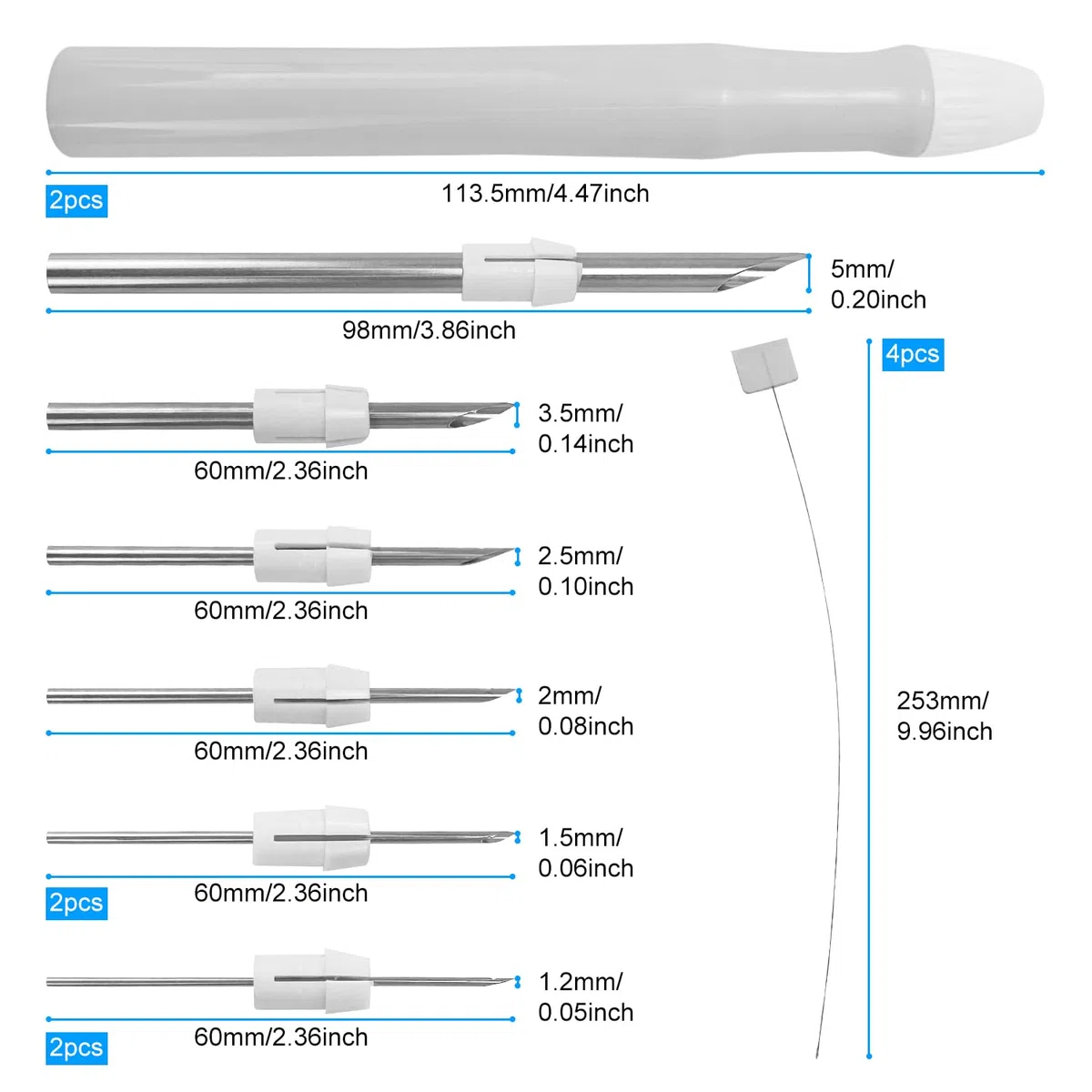 Lechengjia 15 Pezzi Punch Needle Kit, Ago Magico per Ricamo con Manico Kit Set, Kit di Aghi da Ricamo Regolabili per Strumento per Ago da Punch-1.2/1.5/2/2.5/3/5 mm