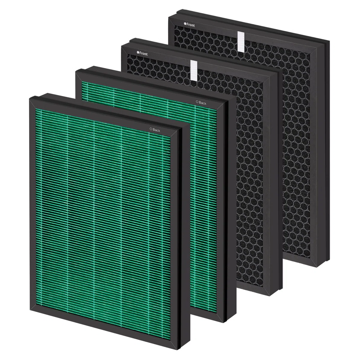 (4 pezzi) Airmega 400 filtri di ricambio per purificatore d'aria Coway Airmega 400, Max2 400 400S 400 (G) 400S (G), Max2 Green True HEPA e filtri ai carboni attivi, AP-2015-FP, 2 set, parte # 3111735
