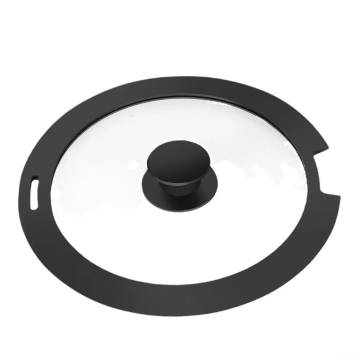 Coperchio in silicone con vetro temperato resistente al calore, per pentole da 18, 20, 26 cm, design anti-fuoriuscite con fori per il vapore, accessorio da cucina facile da pulire, nero, bianco (A 26