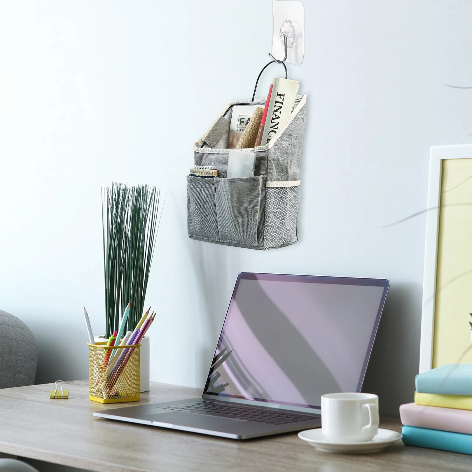 Organizer da Parete, 2 Pezzi, con Tasche per Bagno e Cucina