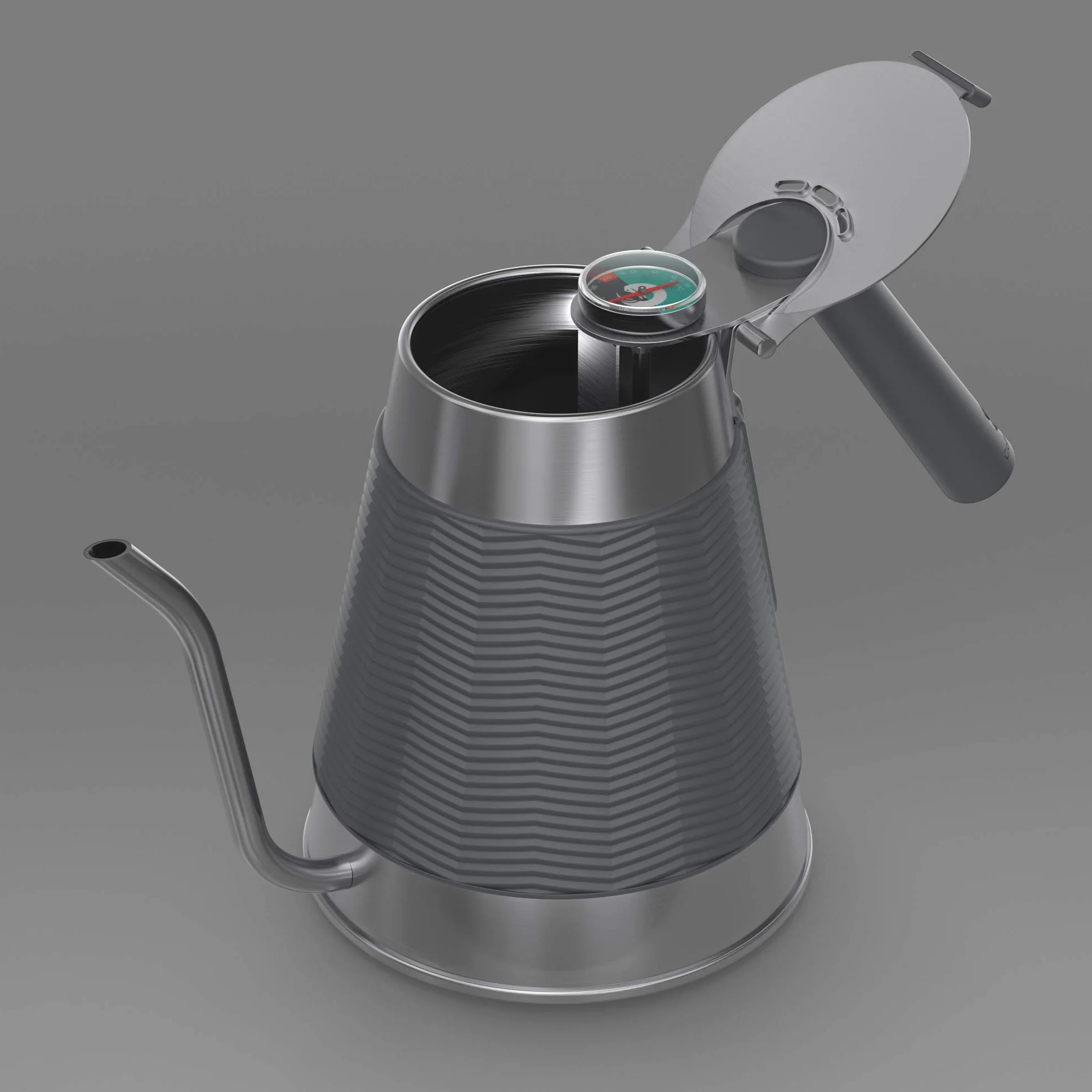 Bollitore True Brew di Coffee Gator - Bollitore professionale pour over, con beccuccio di precisione a collo d’oca, termometro integrato e coperchio a riempimento rapido - 1,6l