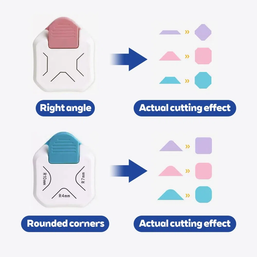2 Pezzi Perforatrice per Carta 3 in 1 Angoli Arrotondati Mini Fustelle Angolari Portatili per Progetti fai da te Scrapbooking Creazione di Biglietti Altro