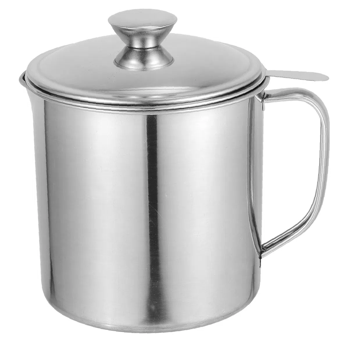 LATRAT Contenitore per grasso pancetta con colino, pentola grasso 1,3 l manico leggero, acciaio inox filtro a maglia fine antipolvere