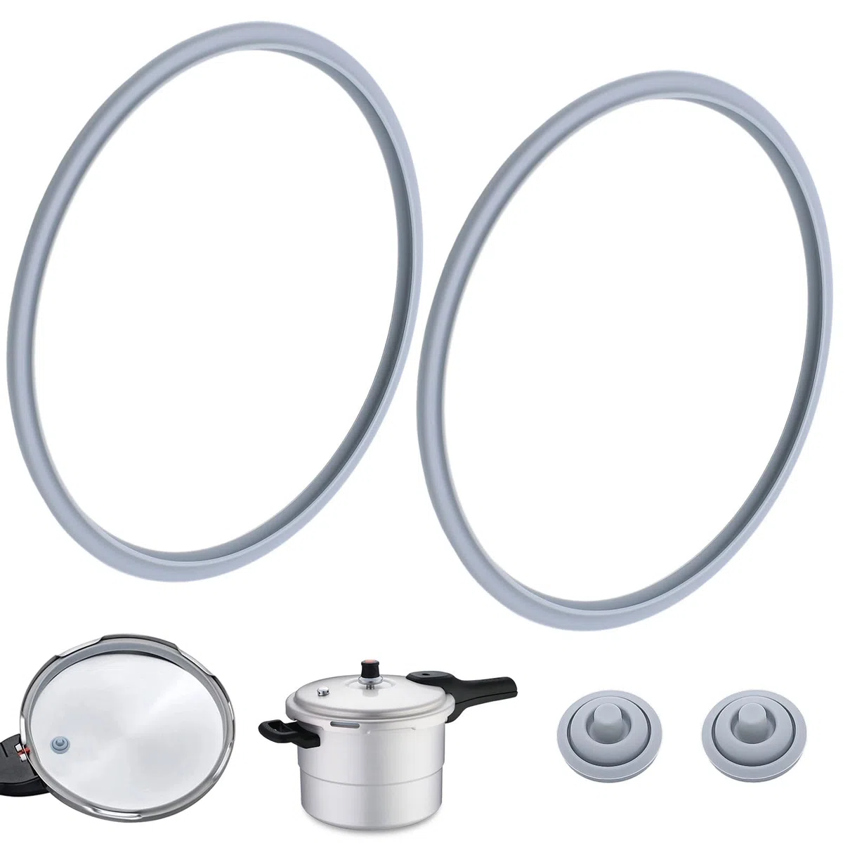 2 guarnizioni per WMF, 22 cm, per pentola a pressione, in silicone, con guarnizione per segnale di cottura, per WMF 6068559990 6068559997