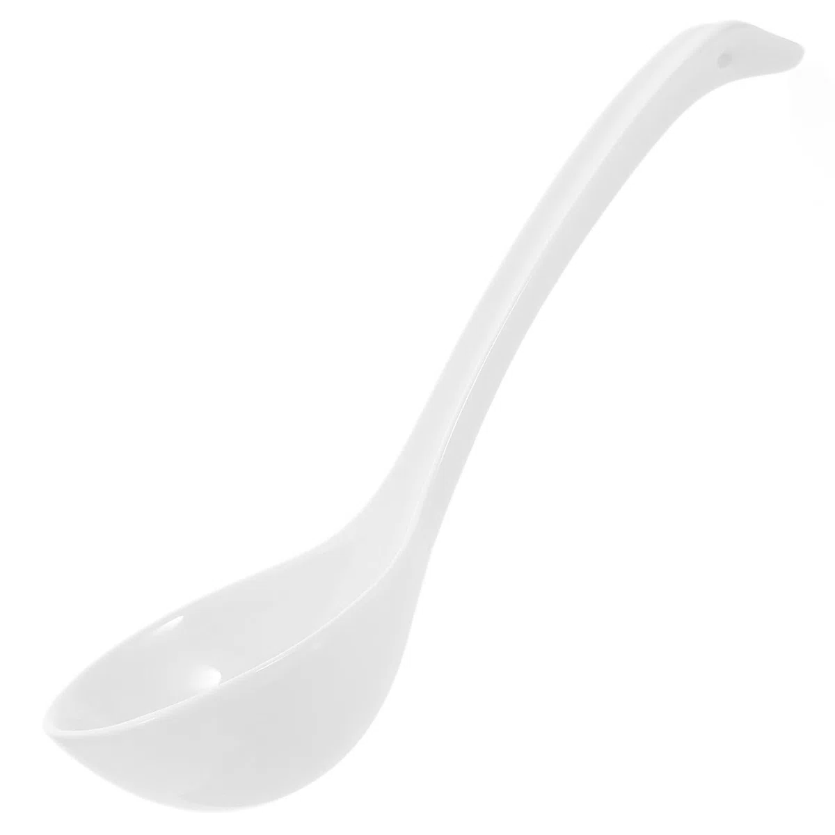 Cucchiaio da Zuppa Cinese in Porcellana Bianca, Grande 27 Cm, Resistente al Microonde e Lavabile in Lavastoviglie, per Pranzi in Casa e Riunioni
