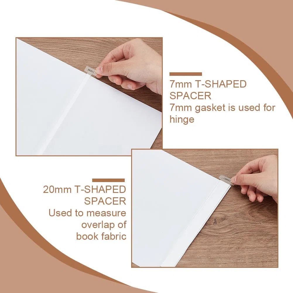 FINGERINSPIRE 11 strumenti distanziatori in acrilico per rilegatura, 3/4/5/6/7/8/9/10/20/30 mm, in acrilico trasparente, a forma di T, con bordo dritto, per realizzare libri con dorso, struttura a