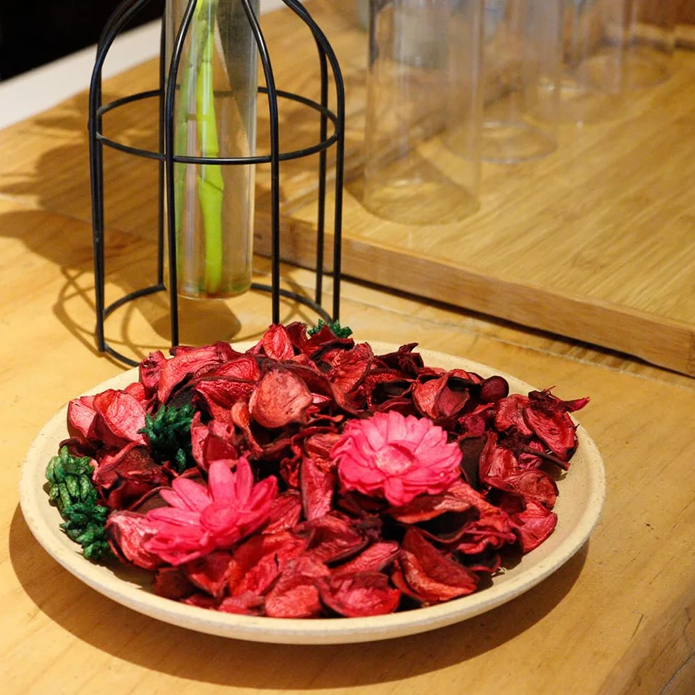 Qingbei Rina Sacchetti rossi per pot-pourri, profumati alla cannella, per riempire ciotole, fiori secchi e profumati per la casa, misura piccola