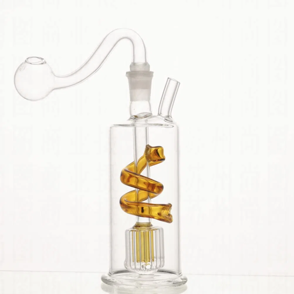 RORA Vetro bruciatore olio Bong acqua tubi Mini vetro Bong acqua tubi Riciclatore mano piccoli Bong con 10 millimetri S Bowl Pipe Accessori (A#)