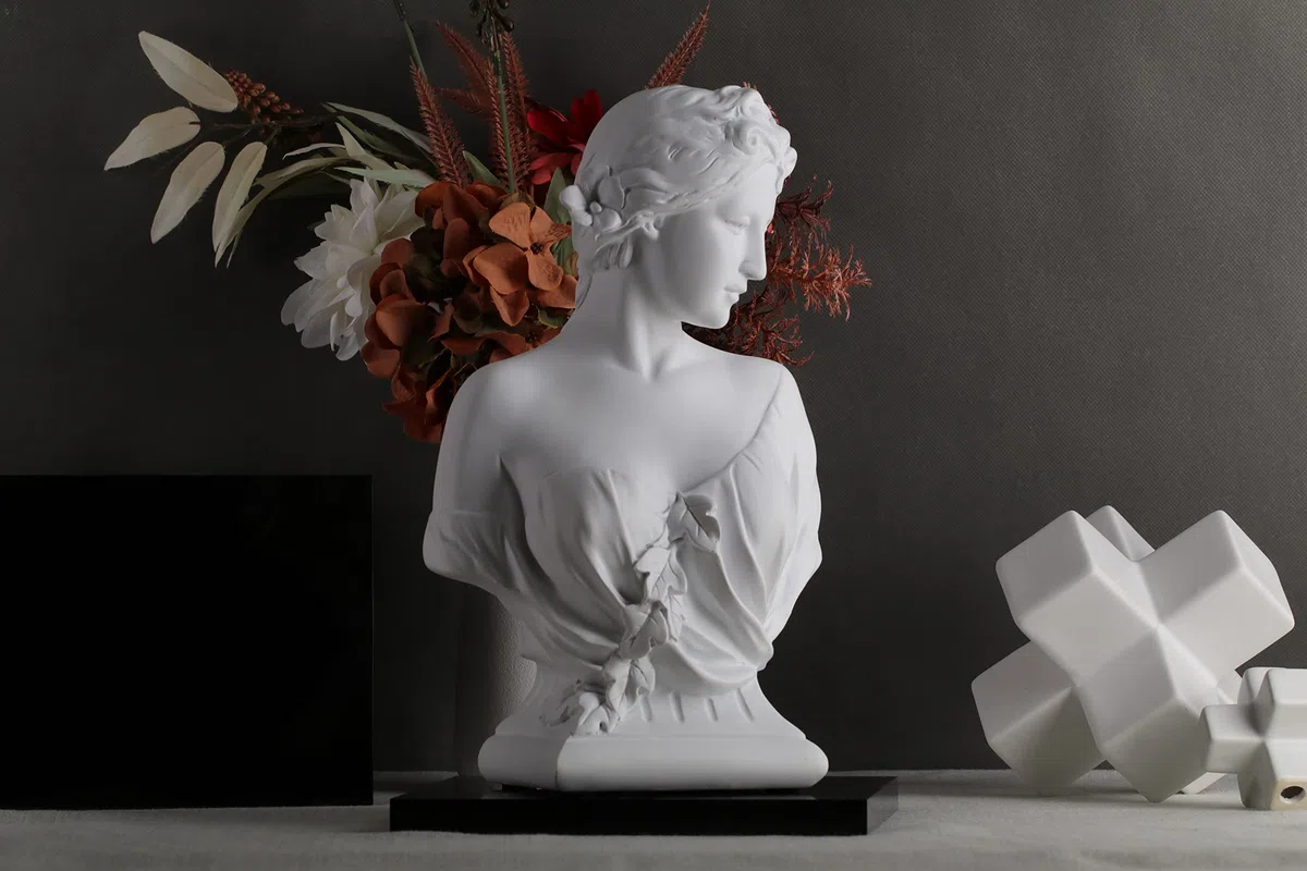 WUBIANJIE Busto di Artemide da 30 cm Grande Statua della Dea Greca in Resina per Ufficio, Libreria, Casa, Toeletta, Ritratto in Gesso di Venere Giovane, Collezionismo per Amanti