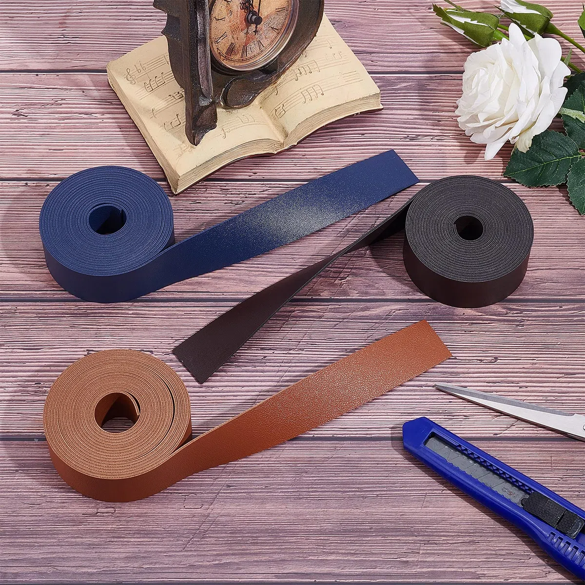 GORGECRAFT Cinghie in Pelle con Cordoncino Piatto Strisce 30mm Cinturino Largo in Pelle Fai da Te 3m Lungo per Abbigliamento, Confezionamento di Gioielli, Progetti Artistici (caffè)